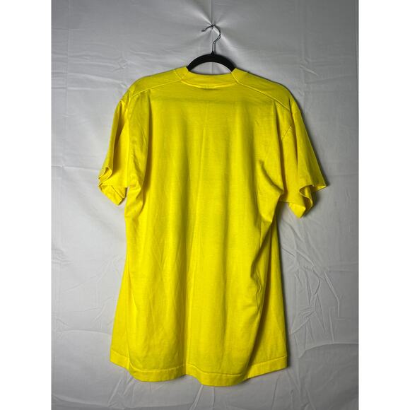 Screen Stars Parrot Yellow Tee Shirt Crew Neck Men's Size XL - Picture 2 of 2